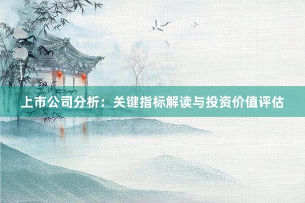 上市公司分析：关键指标解读与投资价值评估